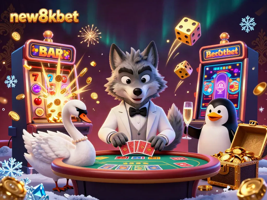 Experience winning moments with the new8kbet casino featuring 3D characters and vibrant slot elements.
