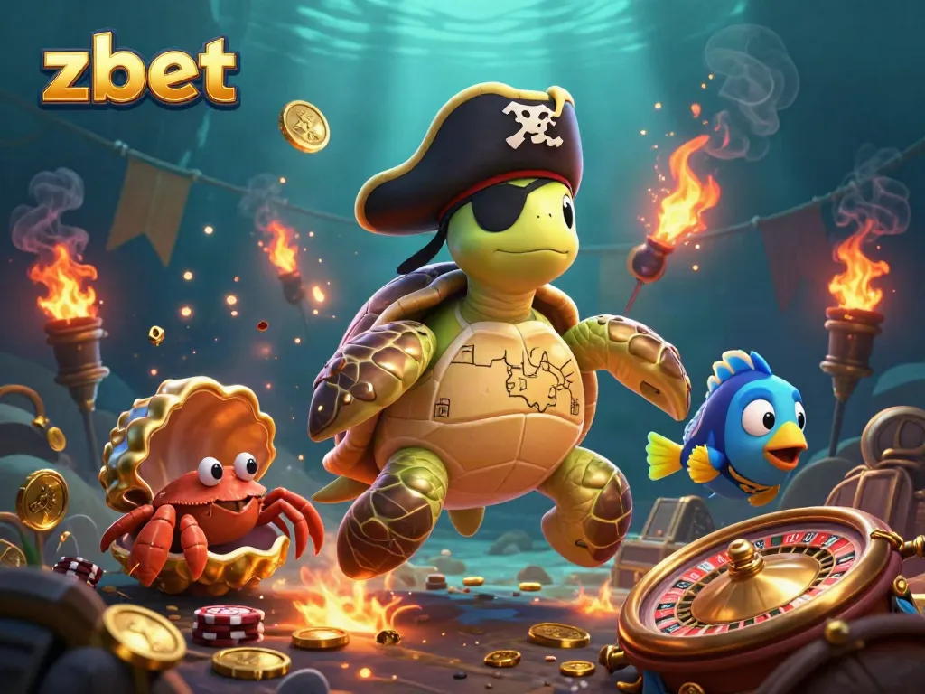 Experience thrilling gaming with zbet's ultra-detailed casino scene featuring pirates and treasures.