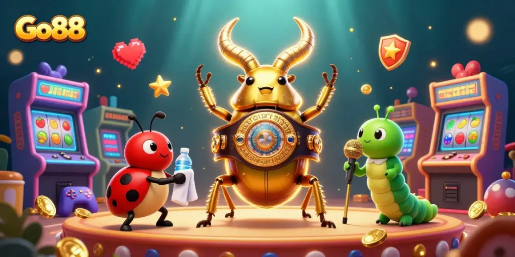 Experience the excitement of Go88 with vibrant casino game elements and captivating characters.