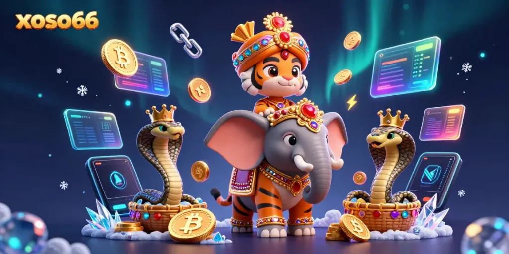 Experience the thrilling games at xoso66 with a vibrant 3D illustration showcasing exciting elements.