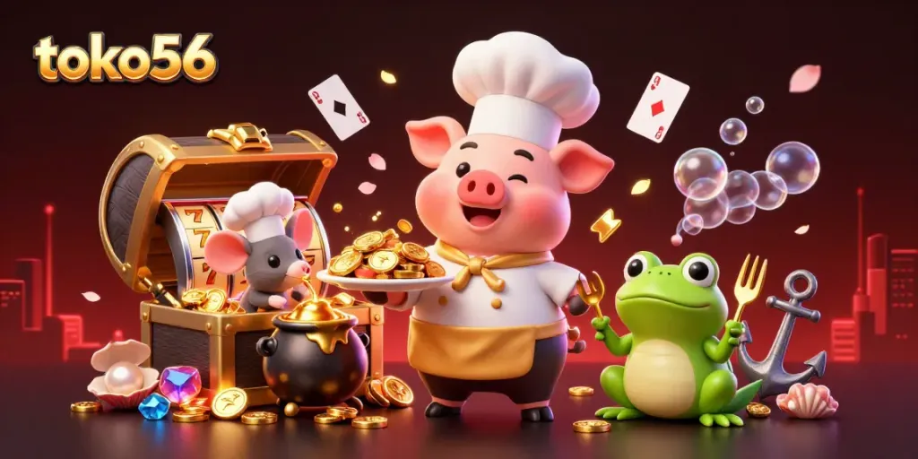 Experience thrilling gameplay at toko56 with interactive slots and dynamic casino illustrations.