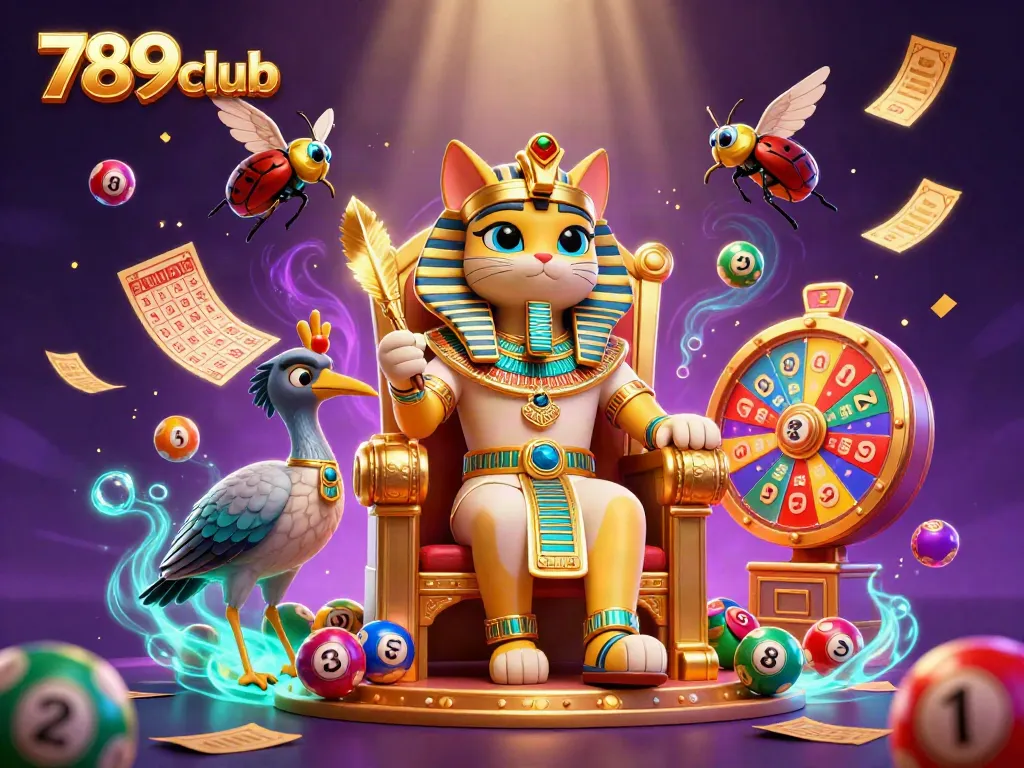 Engage in thrilling casino fun with 789club's vibrant lottery and prize scenes featuring enchanting characters.