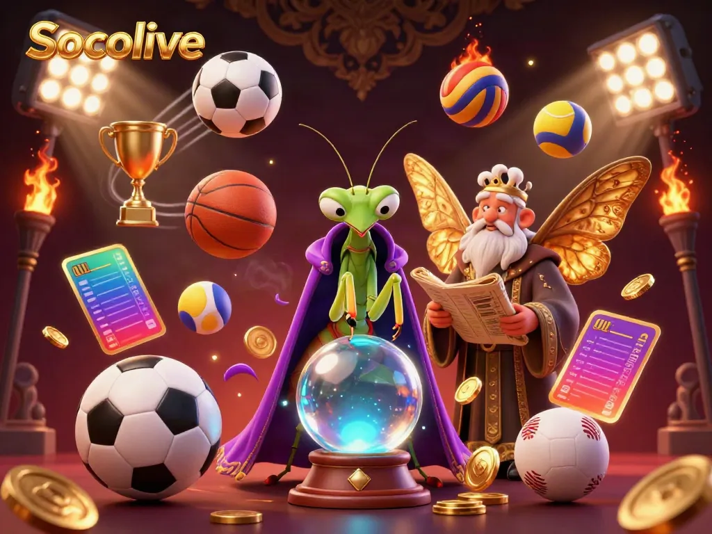 Socolive engages users with a vibrant scene full of sports action and lively characters.