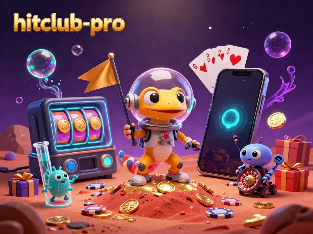 Experience the thrill of hitclub-pro with a Martian gecko uncovering an alien casino adventure.