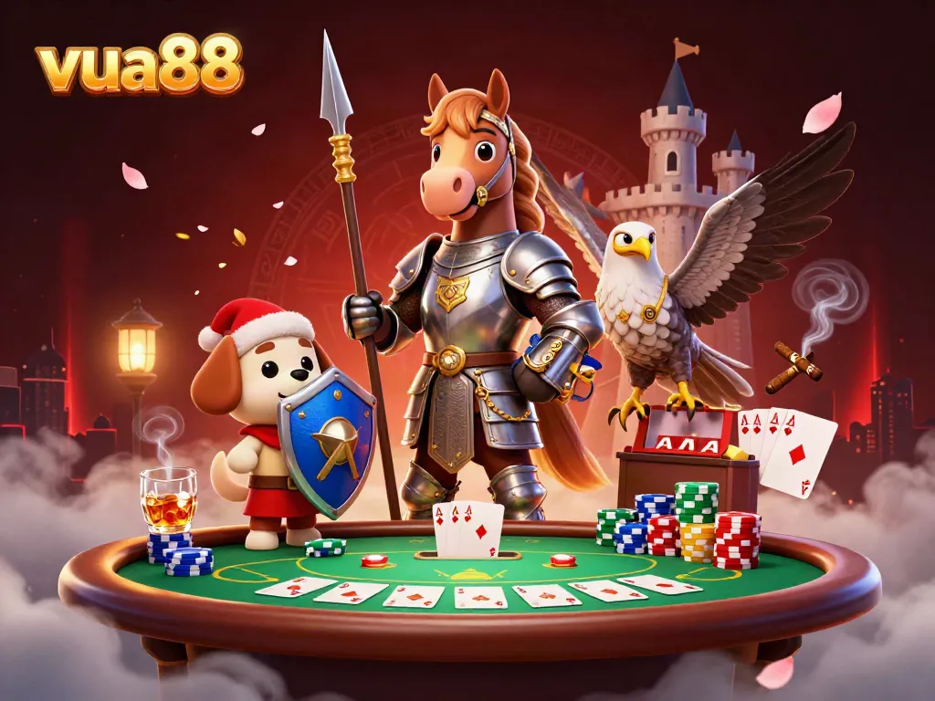 Experience the thrill of the vua88 casino with medieval characters and vibrant gaming elements.