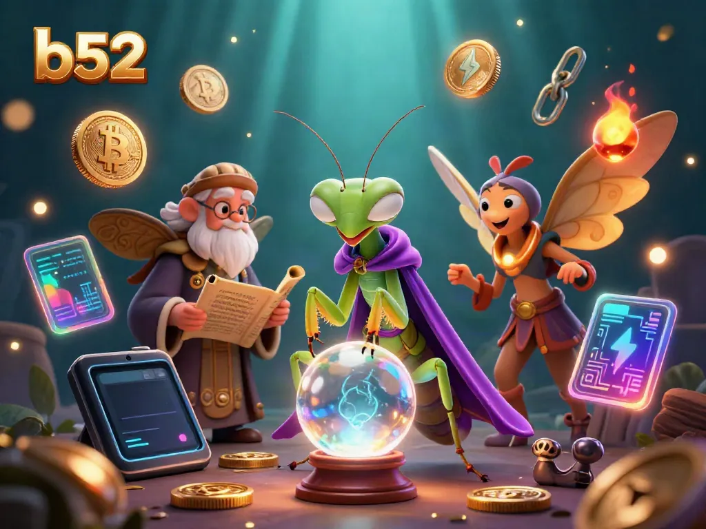 Engage with b52's vibrant gaming universe, featuring mystical characters and dazzling crypto elements.