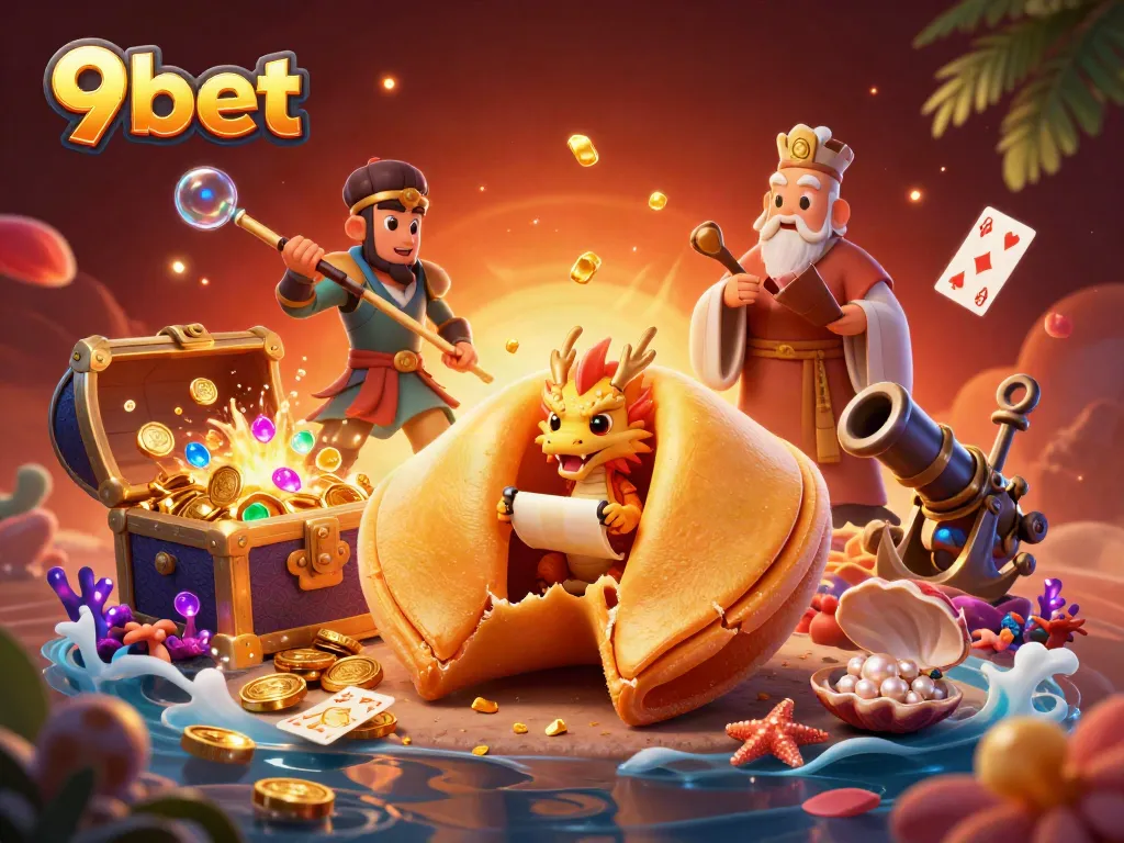 Experience thrilling wins with 9bet's dynamic casino illustration featuring luck and fortune
