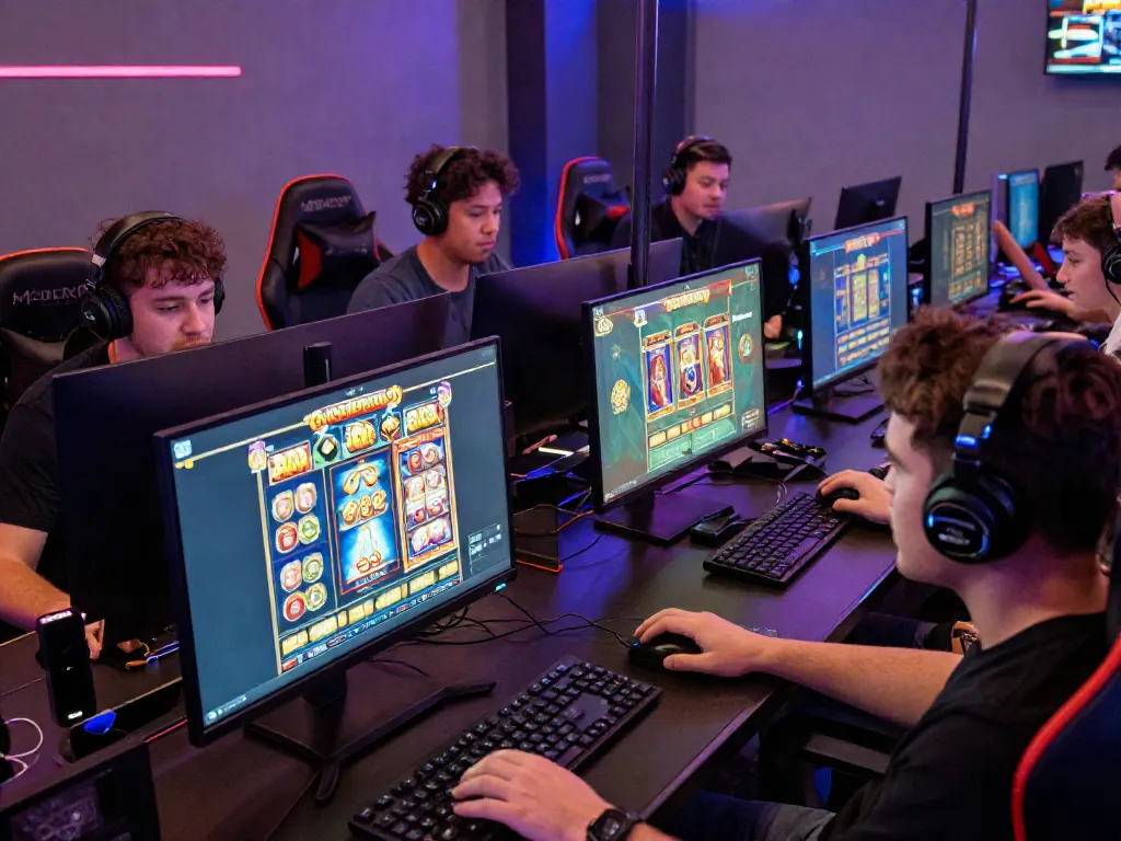 Exciting online gaming session featuring players enjoying popular slot gacor games in a vibrant lounge atmosphere.