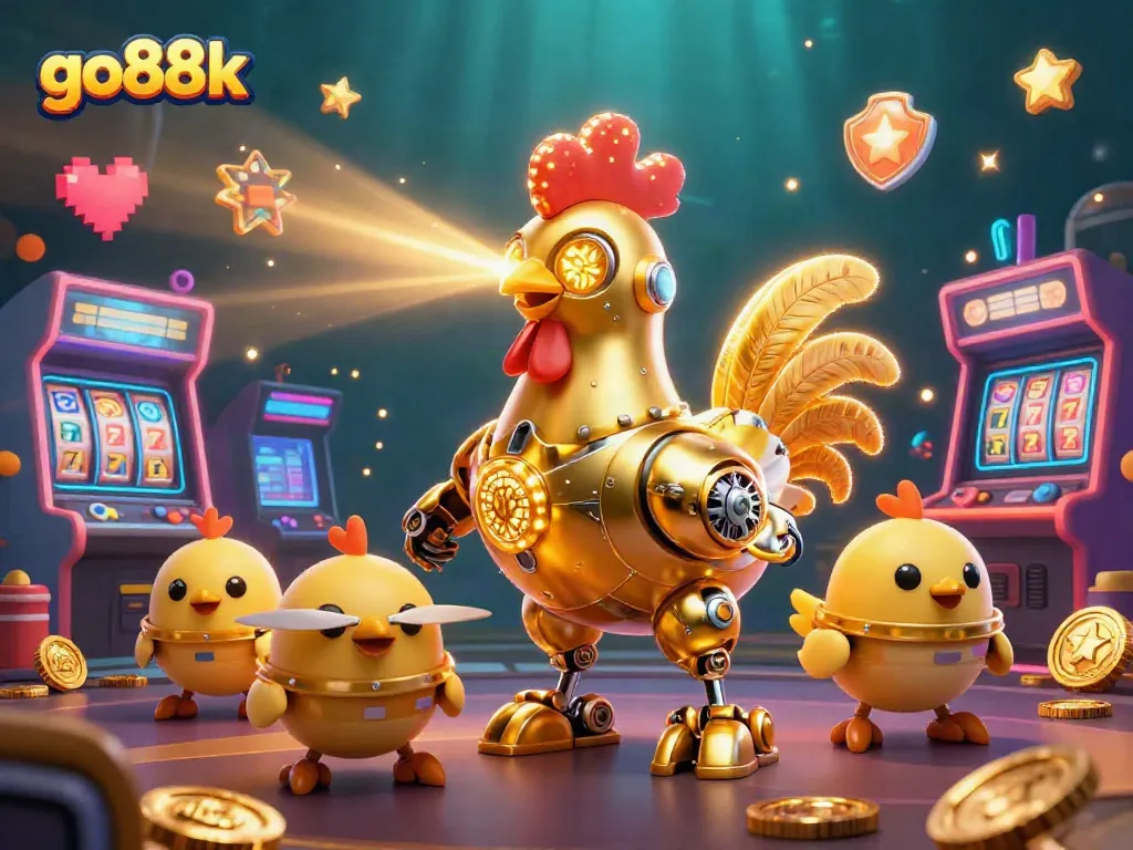 Engage with go88k's exciting gaming adventure featuring unique characters and vibrant casino elements.