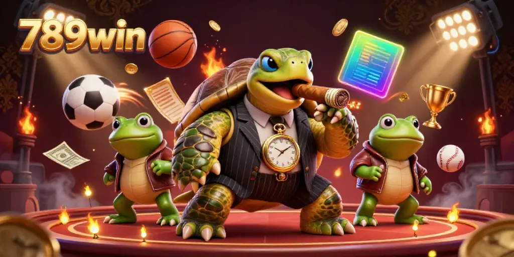 Engage with the thrilling casino atmosphere at 789win featuring cartoon characters and dynamic game elements.