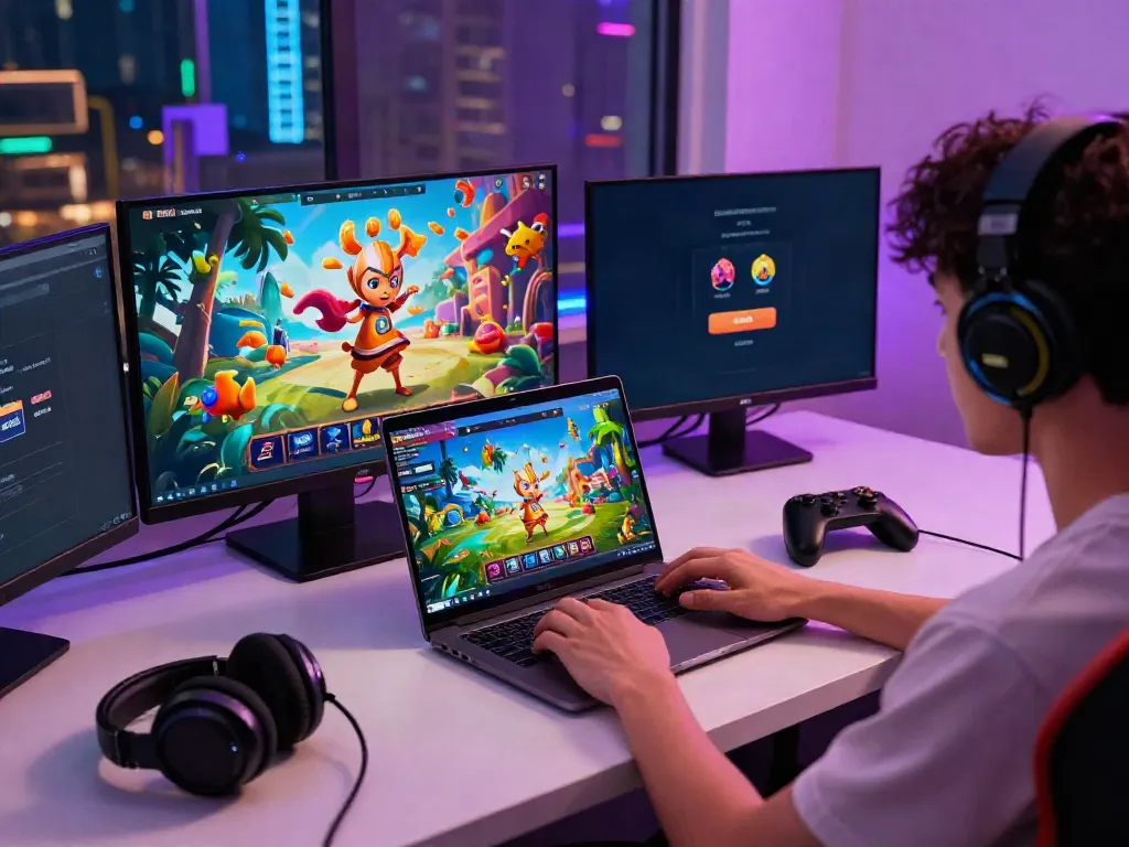 Player engaging with hit club online games at a modern gaming setup.