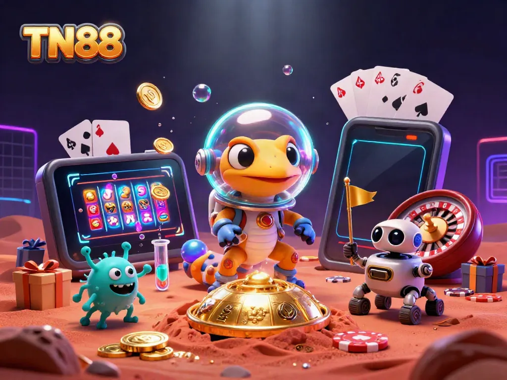 Immerse in TN88's vibrant casino adventure, where a Martian gecko uncovers treasures among alien bacteria.