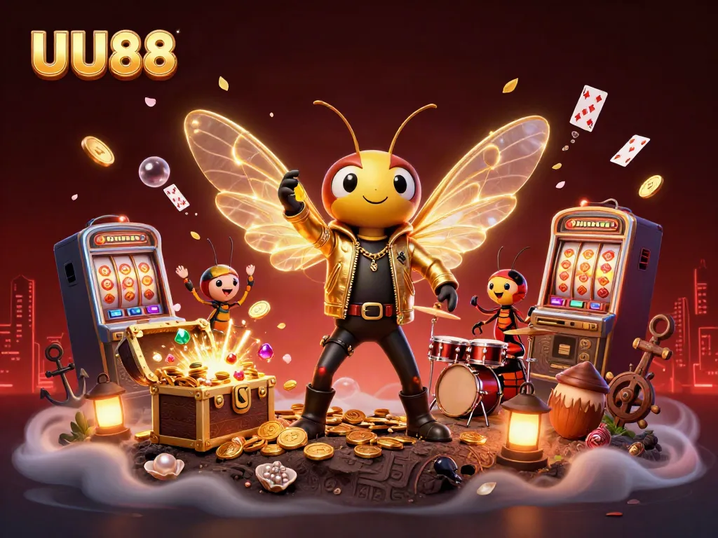 Experience exciting gameplay at UU88 with vibrant 3D casino illustrations featuring thrilling characters and rich game elements.