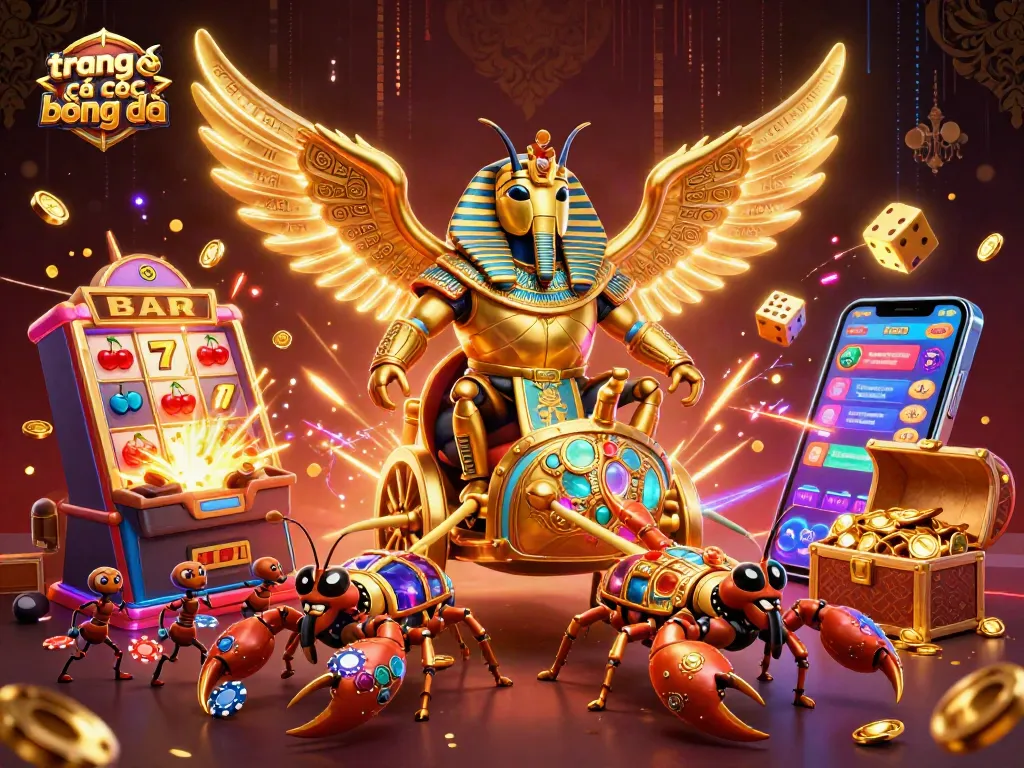 Experience thrilling sports betting action with lively characters and vibrant elements in trang cá cược bóng đá illustration